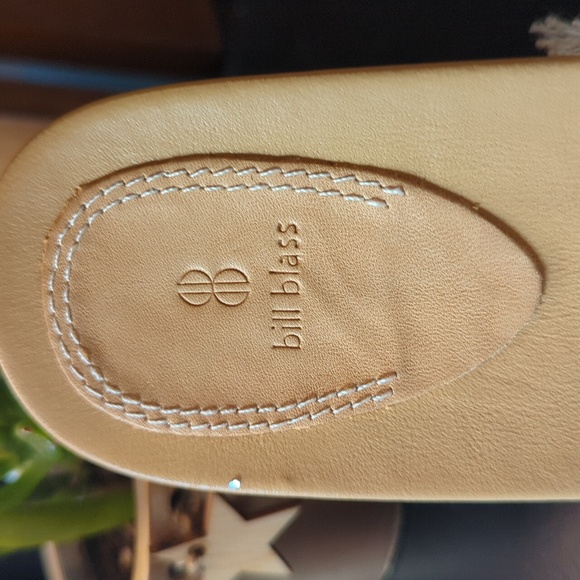 Bill Blass Megan slip on sandals white fringe Boho Women's 7.5 leather NEW NWB - Picture 5 of 9